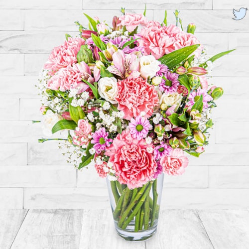 123 Flowers Classic Pretty u0026amp; Pink Bouquet