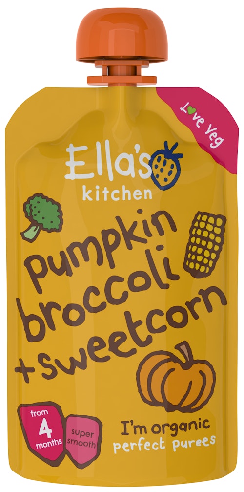 Ellau0026#039;s Kitchen Organic Pumpkin, Broccoli u0026amp; Sweetcorn
