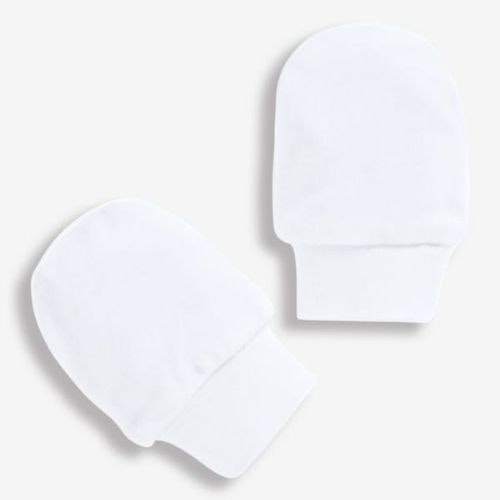 3-Pack White Baby Scratch Mitts
