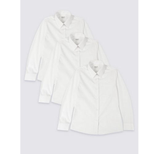 3pk Girlsu0026#039; Easy Iron School Blouses