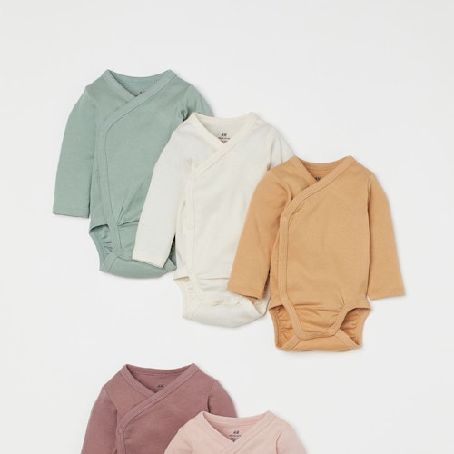 5-pack wrapover bodysuits