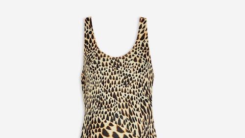 Animal mesh midi dress