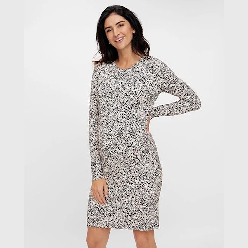 MAMALICIOUS Maternity Animal Print Jersey Dress