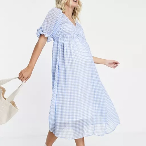 ASOS DESIGN Maternity shirred bodice maxi tea dress