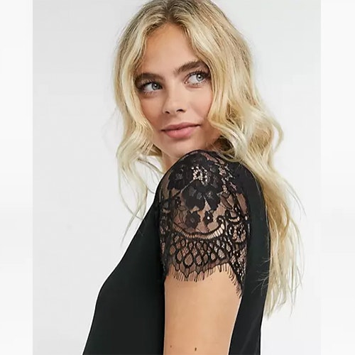 ASOS DESIGN Maternity T-Shirt with Lace Detail