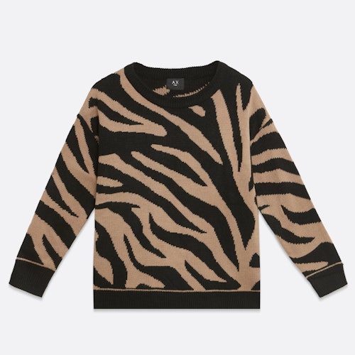 AX Paris Camel Zebra Print Jumper