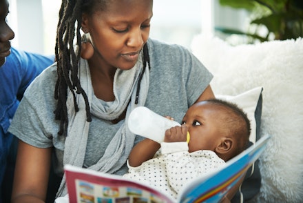 baby drinking formula