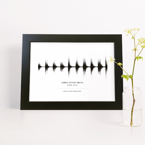 Baby heartbeat sound wave print