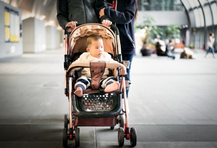 baby in pushchair