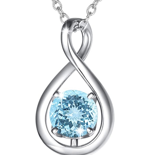 Infinity love birthstone pendant
