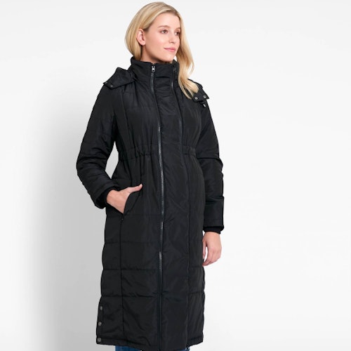Black 2-in-1 Longline Maternity puffer coat