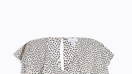Black and white heart long sleeve blouse