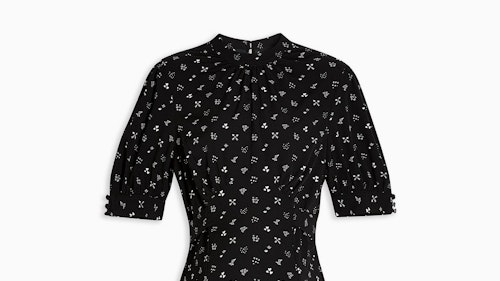 Black printed midi dress