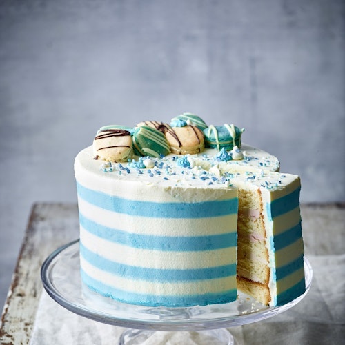 Patisserie Valerie Blue Candy Striped Gateau