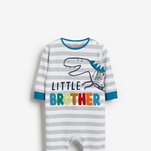 Blue Dinosaur Little Brother Sleepsuit