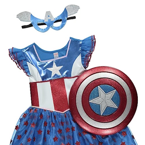 Blue Marvel Comics American Dream Girl Fancy Dress Costume