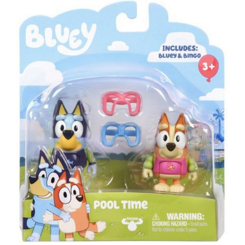 Bluey u0026amp; Bingo Pool Time Figures