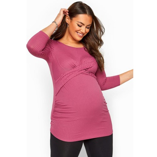 Bump It Up Maternity Ribbed Front Twist Top