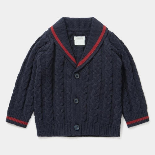 Navy Cable Knit Cardigan