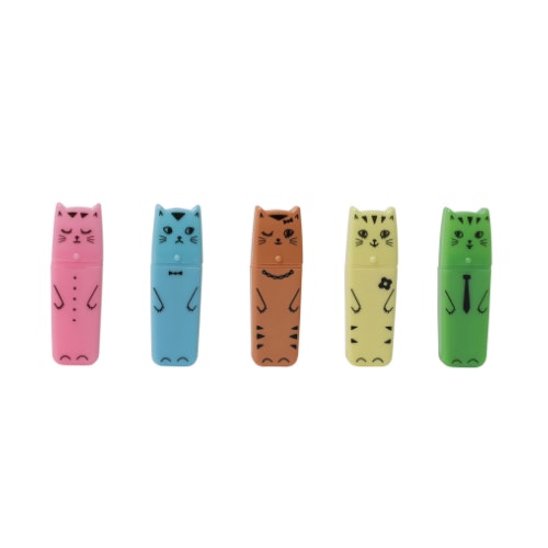 Paperchase Pastel Cat Highlighters - set of 5