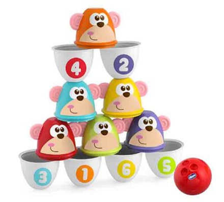 chicco monkey strike bowling set