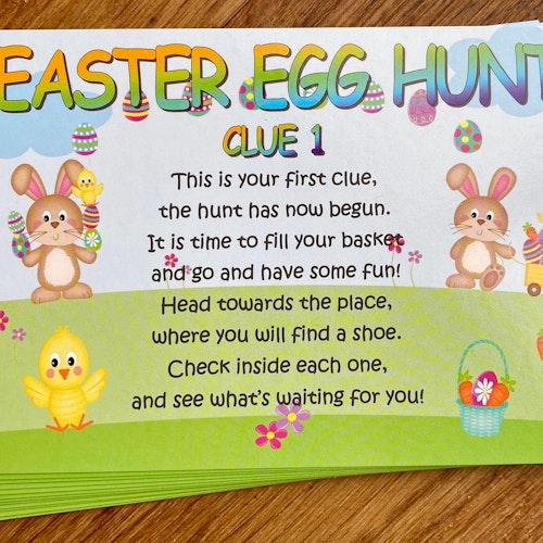 Easter Egg Hunt Indoor Clues