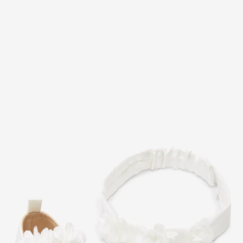 Corsage Pram Shoes And Headband Set