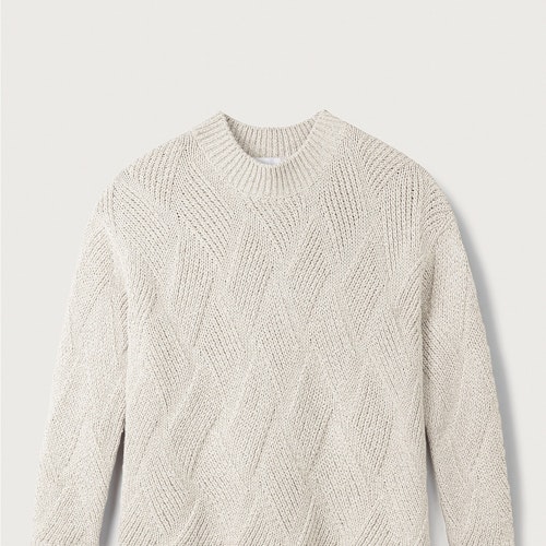 Cotton-Rich Textured Stitch Jumper
