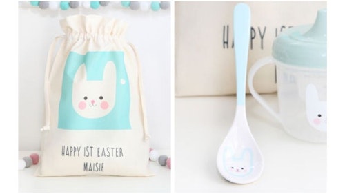 Bunny Design Breakfast Set And Cotton Bag