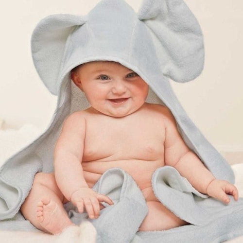 Grey Elephant Hooded Towel