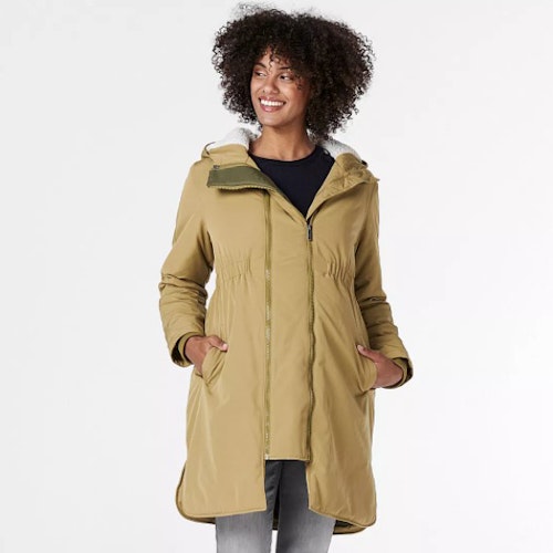 Esprit 3-way parka with faux shearling lining