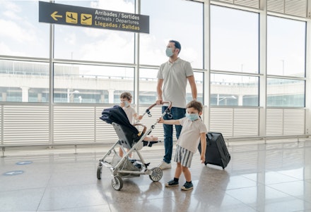 family at airport