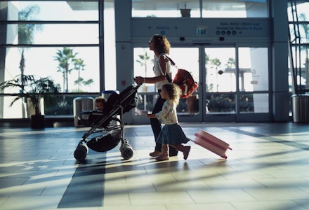 family in airport