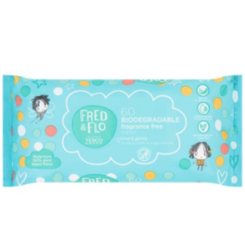 Fred u0026amp; Flo 60 Biodegradable Fragrance Free Wipes