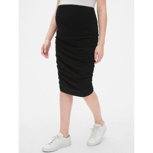 Maternity Full Panel Ruched Pencil Skirt