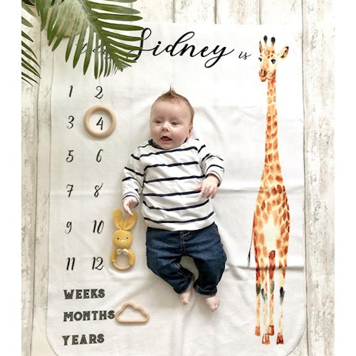 Giraffe milestone blanket