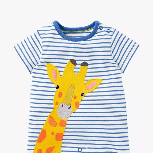Baby giraffe stripe short romper