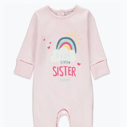 Girls Best Little Sister Baby Grow