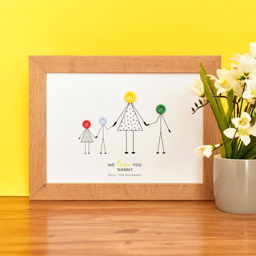 Grandma Button Print