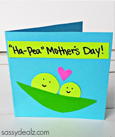 ha pea mothers day card for kids to make