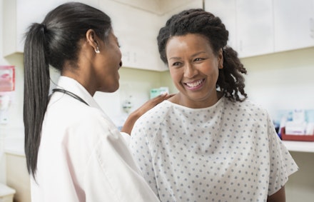 Woman with doctor Woman with doctor