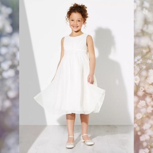 John Lewis u0026amp; Partners Girlsu0026#039; Ava Beaded Chiffon Bridesmaid Dress