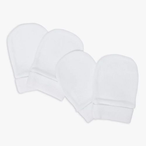 John Lewis u0026amp; Partners GOTS Organic Cotton Scratch Mitts, 2 Pack