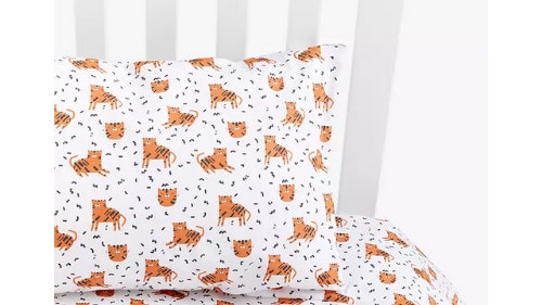 John Lewis u0026amp; Partners Tiger Print Toddler Duvet Cover u0026amp; Pillowcase Set