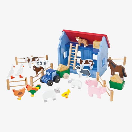 JoJo Maman Bebe Wooden Farm Playset