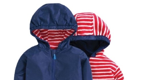 Navy Reversible Waterproof Fleece Lined Rain Jacket, JoJo Maman Bu00e9bu00e9