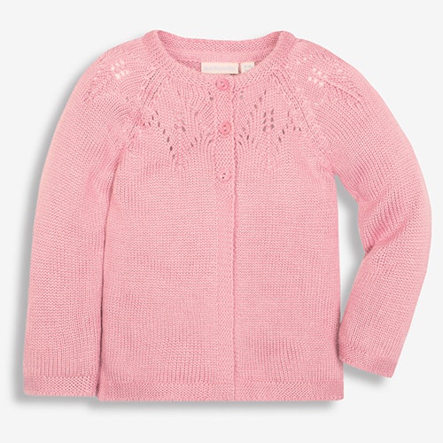Pretty pink pointelle cardigan