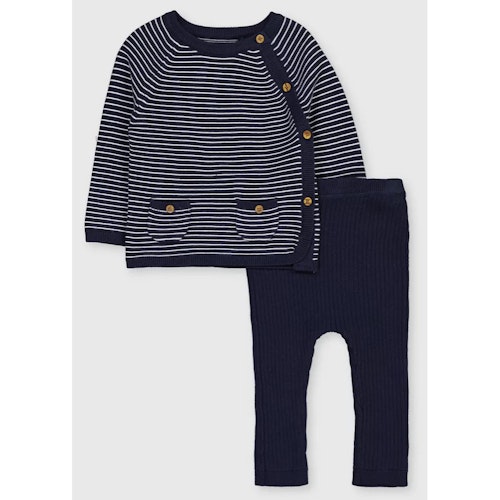 Navy Stripe Knitted Set