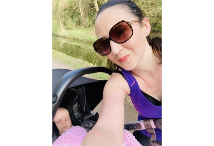 laura running with buggy