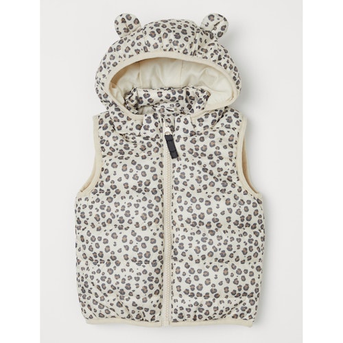 Leopard-print Hooded Puffer Gilet